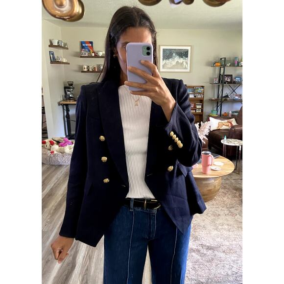 Veronica Beard Miller Linen Denim Dickey Jacket size 8 - Picture 1 of 7